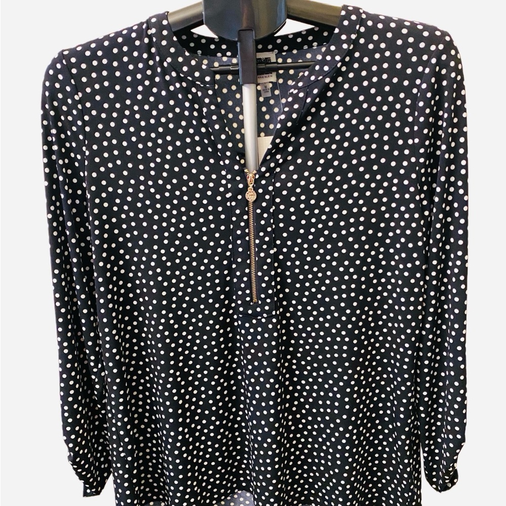 Anne Klein NWT Women’s Black and White Polka Dot Blouse